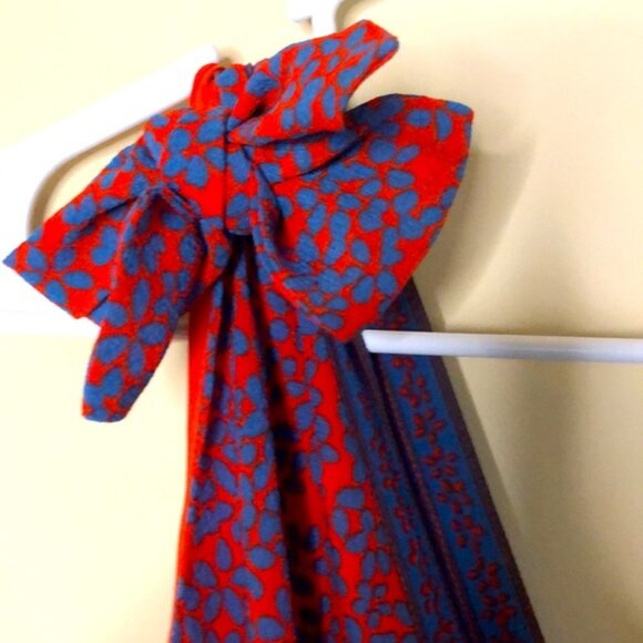 CHELSEA & VIOLET gorgeous bright red and blue printed maxi dress. Size Med - Picture 8 of 12